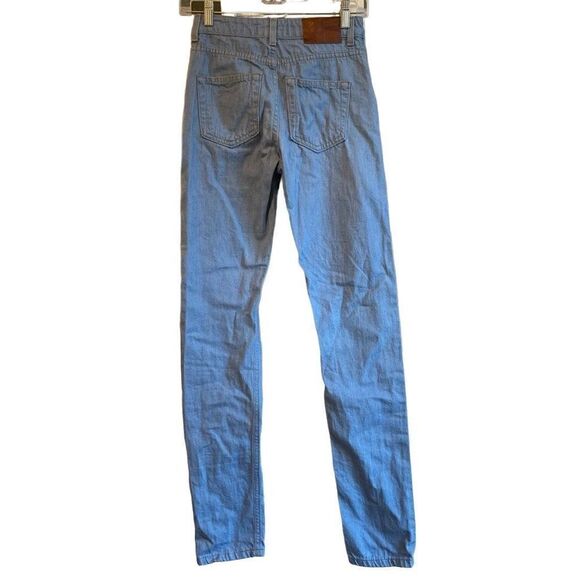 Naked & Famous Denim Womens 25 High Rise Skinny Light Blue Japan Selvedge Jeans - Picture 2 of 8